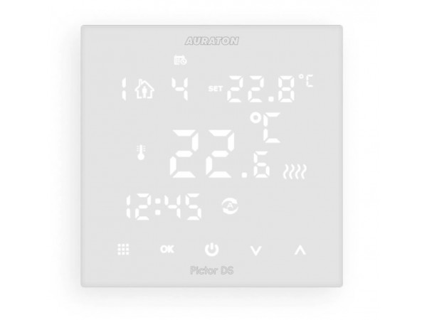 Termostat programabil in doza, Auraton PICTOR DS, ecran tactil, inclus senzor de pardoseala