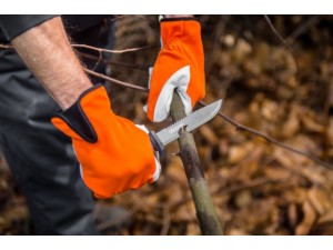 Manusi de piele anti-taiere, culoare portocalie
