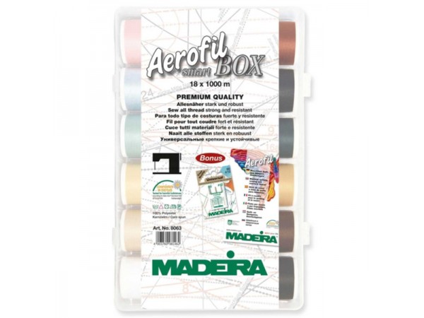 Smartbox 18 papiote ata de cusut Aerofil No.120 Madeira 8063