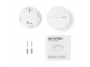 Senzor de fum inteligent Netatmo NSA-EC, Wi-Fi, Bluetooth, Alarma sonora, Alb